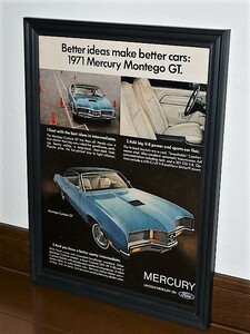 1971年 USA 70s vintage 洋書雑誌広告 額装品 Mercury Montego GT マーキュリー モンテゴ/検索用 ガレージ 店舗 看板 ディスプレイ(A4size)