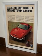 1971年 USA 70s vintage 洋書雑誌広告 額装品 OPEL 1900 GT オペル / 検索用 店舗 ガレージ 看板 ディスプレイ 装飾 サイン (A4size)_画像1