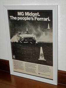 1974年 USA 70s vintage 洋書雑誌広告 額装品 MG Midget ミジェット ミゼット / 検索用 店舗 ガレージ 看板 サイン ディスプレイ (A4size)