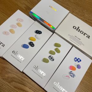 ohora ランプ リムーバー ネイルシール4箱セット ドット チェック オホーラ
