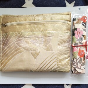 ハンドメイド 帯 リメイクポーチ 箸入れ
