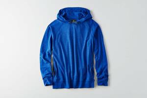 * AE アメリカンイーグル 長袖 フードロンT AEO Flex Hoodie T-Shirt L / Blue *