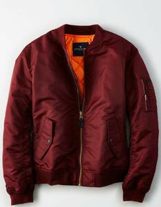 * AE アメリカンイーグル AEO Quilted Bomber Jacket ボマージャケット M / Burgundy *