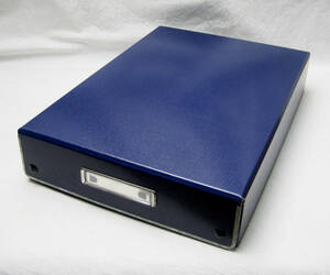 LION デスクトレー ネイビー 道具箱 箱 BOX 収納 整理 インテリア レトロ USED オフィス用品 事務用品