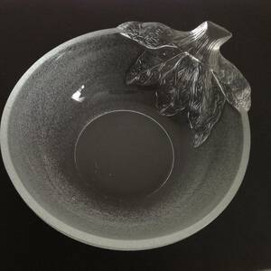 丸ナス なすび型 ガラスの器5個セット 昭和レトロ 食器 小皿 取り皿 中古 少し深い 3個に欠けあり