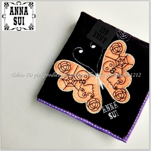 * Anna Sui towel handkerchie unused * butterfly black × orange series *