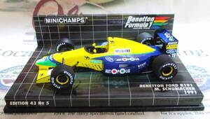 ★レア絶版*Minichamps PMA*1/43*1991 Benetton Ford B191 #19*Michael Schumacher*ベネトン