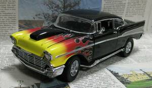 * out of print * Franklin Mint *1/24*1957 Chevrolet Bel Air Hot Rod black 