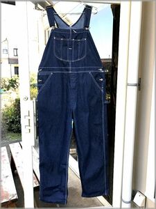 *Searssia-z80s dark blue Denim overall large size * inspection USA made Vintage Work painter's pants coveralls 