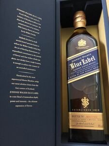 美品 750ml×1本:ジョニーウォーカー ブルーラベル 青 40% 箱付 Walker BLUE スコッチウイスキー