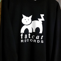 送込　fat cat RECORDS ファットキャットレコード　ロンT 長袖Tシャツ 黒 XLサイズ_画像2