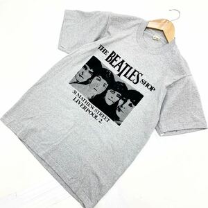 80s ★ SCREEN STARS ★ THE BEATLES SHOP 半袖 Tシャツ Lサイズ グレー 希少 ヴィンテージ 古着 リバプール ビートルズ ショップ■DB125