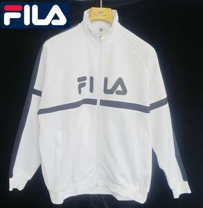 ■FILA*Mサイズ*ジャージ*トラックジャケット*シンプル*ジッパー*白*メンズ*スポーツ*ジョギング*ランニング*エクササイズ*フィラ　＃4571