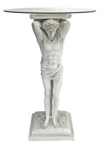 デザイン・トスカノ製 エルミタージュ博物館 アトランティス ガラストップ 人物柱 テーブル彫刻 彫像（輸入品）_画像3