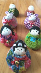 【手作り】お手玉ちりめん人形7個セット【ハンドメイド】