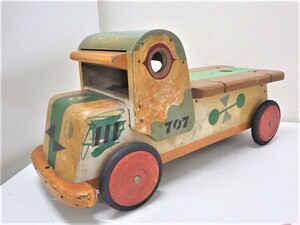 【送料無料】K1004-2◯木のおもちゃ 乗り物 のりものおもちゃ TOY LAND 木製 昭和レトロ