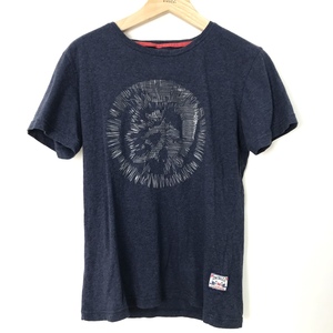 Y217-7　DIESEL（ディーゼル）　Tシャツ　メンズ　Lサイズ　ネイビー　おでかけ　夏服　ロゴ　ショッピング　
