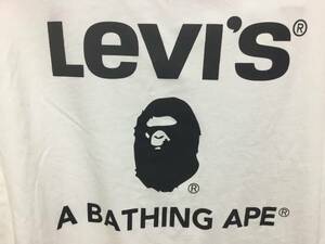 アベイシングエイプ A BATHING APE BAPE ベイプ ×LEVI'S リーバイス コラボ 半袖 Tシャツ M 白