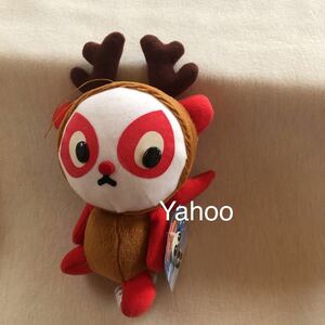  red / soft toy .../ Panshel / Panda / amusement gift / not for sale / prize item / Sega / new goods /1998/PANSHEL'S WORLD/ reindeer / Christmas 