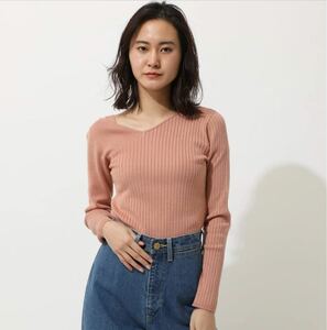 アズール　AZULby moussy ショルダーストラップ　ニットトップス リブニット