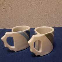 珈琲茶碗 コーヒーカップ 作家物 共箱 皿約17.5cm×10.7cm×1.5cm カップ約10cm×6.5cm×6cm_画像7