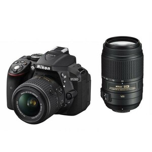 中古 １年保証 美品 Nikon D5300 18-55mm 55-300mm VR ブラック ダブルズームキット