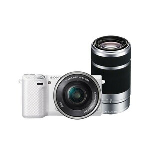 中古 １年保証 美品 SONY NEX-5R E PZ 16-50mm + E 55-210mm ホワイト