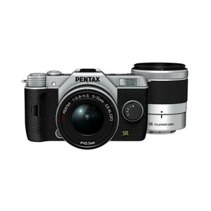 Используется 1 -летняя гарантия красивые товары Pentax Q7 Double Zoom Kit Silver