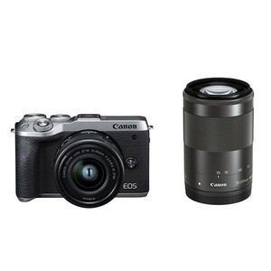 中古 １年保証 美品 Canon EOS M6 Mark II ダブルズームキット シルバー