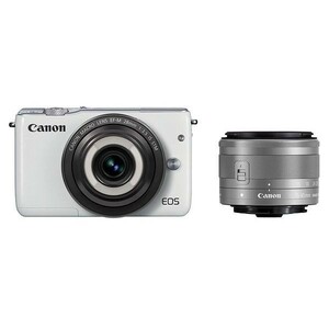 中古 １年保証 美品 Canon EOS M10 15-45mm 28mm ダブルレンズキット ホワイト