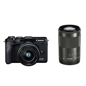 中古 １年保証 美品 Canon EOS M6 Mark II ダブルズームキット ブラック