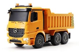  dump car radio-controller Benz AROCS 1/20 scale frequency 2.4GHz Propo . several pcs same time mileage . possibility bucket top and bottom . Propo . operation 