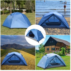 新品テント ツーリングテント ソロテント 二重層 3-4人用 防水 通気 軽量 紫外線カット キャンプ