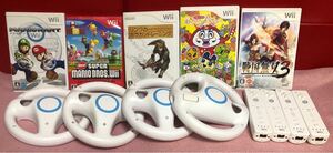 Nintendo Wii WiiU・マリオカートハンドル ・リモコン ・ソフトセット