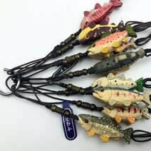 木彫り民芸品 TROUT ストラップ ニジマス 魚 釣り 手彫り アイヌ 民族 北海道土産_画像4