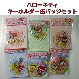 ハローキティ アクリルキーホルダー4個 缶バッジ2個セット サンリオキャラクターズ Sanrio アニメグッズ キティ ミミィ