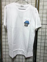 J175/ サンリオ タキシードサム 半袖 Tシャツ メンズ 刺繍ワッペン 胸ポケット 柄 ホワイト L_画像1