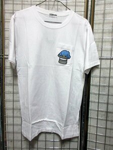 J175/ サンリオ タキシードサム 半袖 Tシャツ メンズ 刺繍ワッペン 胸ポケット 柄 ホワイト L