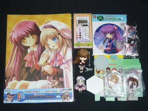  Little Busters 9 point set ( tight - lot mini figure small . bell kdo/ can badge / calculator / clear file folder -/...../ strap )