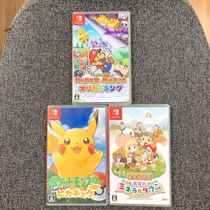 Switch ソフト ポケモン Let's go ピカチュウ★ペーパーマリオ オリガミキング★牧場物語 再開のミネラルタウン