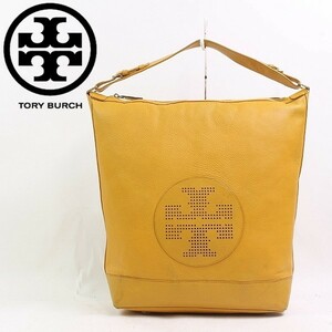 ◆TORY BURCH/トリーバーチ レザー ロゴパンチング 肩掛け ワンショルダー バッグ マスタードイエロー