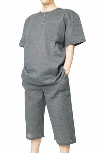 [...] jinbei Henry shirt men's JIN... weave long pants top and bottom set JIN-4 L size 