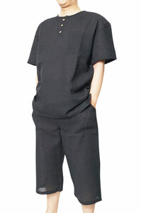 [...] jinbei Henry shirt men's JIN... weave long pants top and bottom set JIN-7 L size 