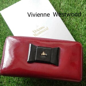 Vivienne Westwood 長財布 リボン ラウンドファスナー
