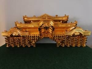 100年くらい前の仏壇を総修復した屋根　木製本金箔　伝統工芸　仏具（TS　X）　2985　M