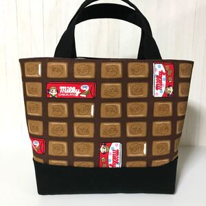 ペコちゃん(チョコレート黒) ハンドメイド トートバッグ
