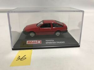 REAL-X 1/72 шкала Toyota Trueno TOYOTA SPRINTER TRUENO красный литье под давлением миникар Real-X T1092536