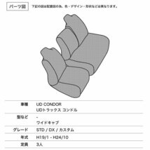 シートカバー UDトラックス コンドル-ワイドキャブ STD DX カスタム 定員3人 シルバーダイヤモンドチェック_画像2