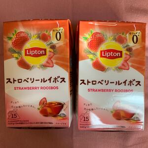 リプトン ストロベリールイボス ティーバッグ 15袋入 ×2個 デカフェノンカフェイン