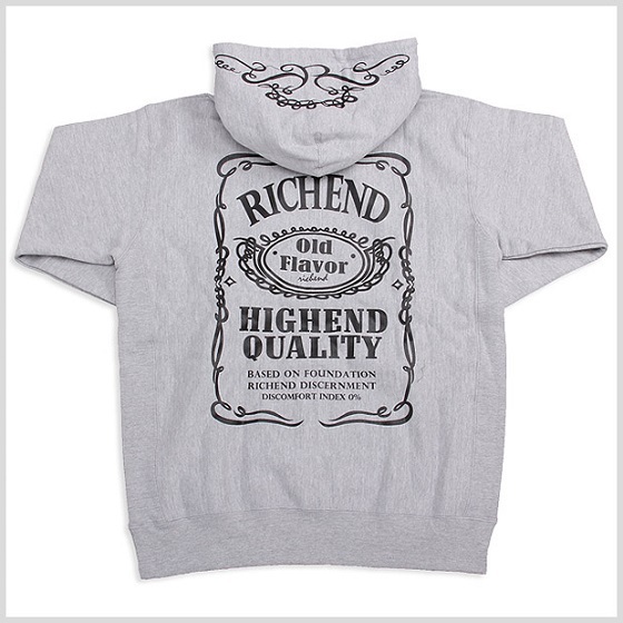 RICHEND/リッチエンド ジップフーディ SOLDIERS/ソルジャーズ【グレーxブラック】〔アメージング 服〕 サイズ:3XL